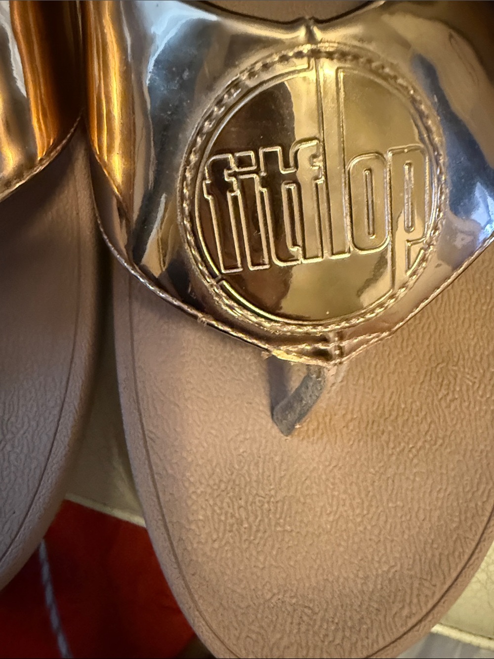 Fitflop Women's Metallic Rose Gold Slide Sandals - Picture 10 of 13